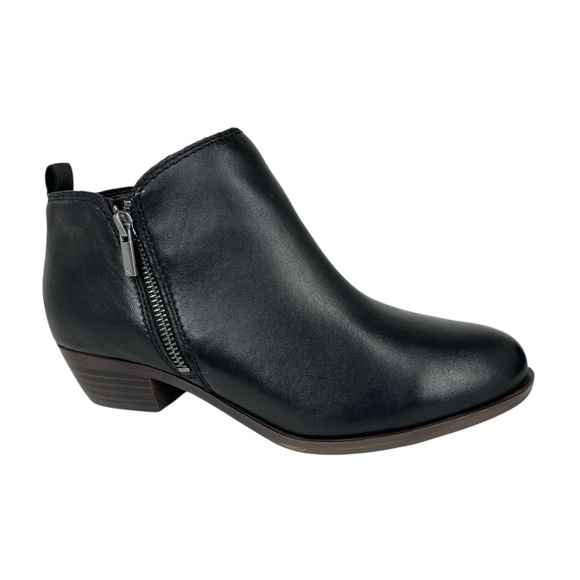 Lucky Brand Basel Booties Black Leather Size 9W - Picture 1 of 13